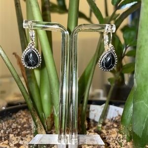 Black and white marble earrings- costume jewelry